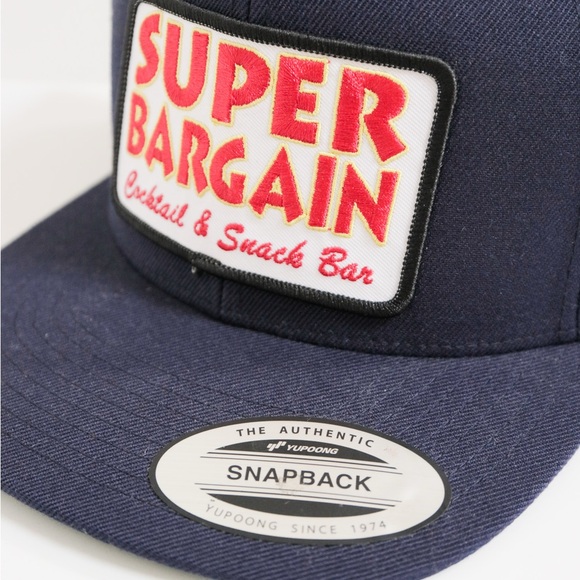 Navy Blue Snapback Cap with Patch - Picture 2 of 3